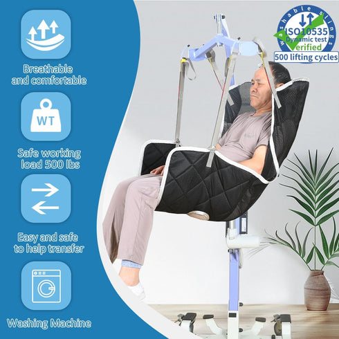 Shower,500lbs EZ Assistive Easy Fit Full Body Lift Sling,Patient Lift Sling for Transfer,Lift Sling for Toileting,Lift