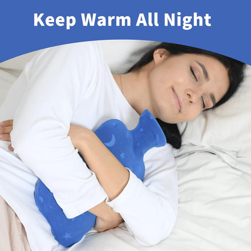 Hot Water Bottle with Soft Cover, 2L Bag for Menstrual Cramps, Pain Relief, Hot and Cold Therapies