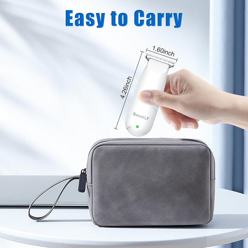 SweetLF Hair Clippers, Silent Cordless Trimmer, Mini Cutting Kit with 3 Guide Combs, USB Rechargeable, White