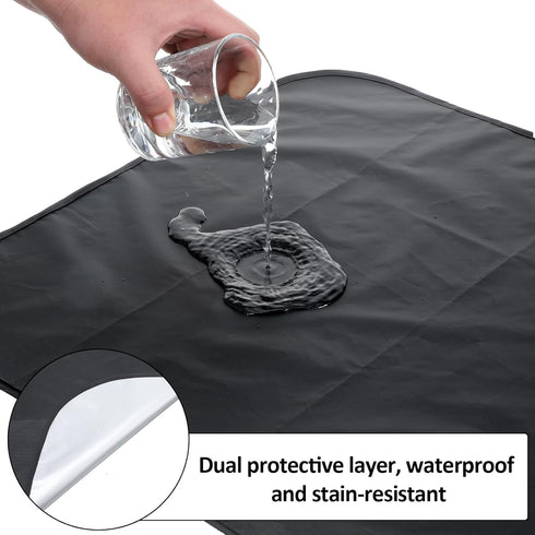 Qulkws Adult Bibs for Eating Double Layer Waterproof Reusable Clothing Protector Washable Stretchable Large Bibs