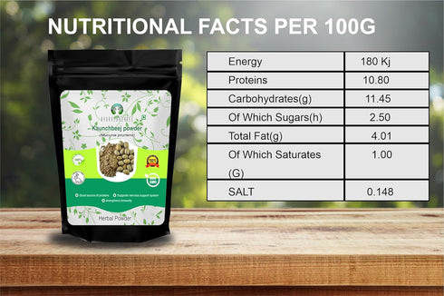 Mucuna Seed Powder 50 Gm | Kapikacchu | Kaunch Beej | Non-GMO Sustainably Sourced Vegan