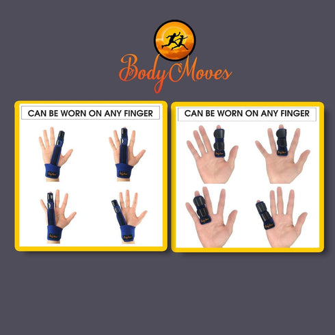 BodyMoves Finger Splint and Extension Splint for Trigger Finger, Aqua Blue