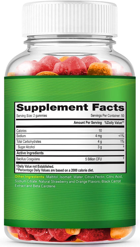 Probiotic Gummies for Adults and Kids, Max Strength 5 Billion CFU | Organic Sugar Free Gummies for Digestive Health |