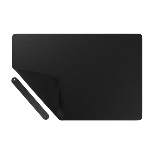Nail Art Table Mat 23.62x15.75 Inch, Foldable Manicure Pad for Nail Technician, Nail Polish Mat for Salon Home (Black)
