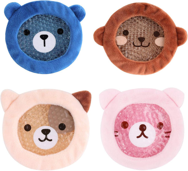 FOMI Premium Kids Hot Cold Ice Packs, 4 Pack, Soft Colorful Sleeves for Pain Relief for Kids