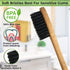 12 Count Bamboo Toothbrush, Soft Bristles for Sensitive Gums, Charcoal, Vegan, Natural Wood, BPA Free