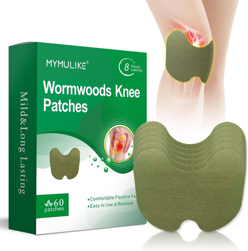 Knee Patches 60 Count, Natural Warming Herbal Patches for Long Lasting Joint Discomfort Relief