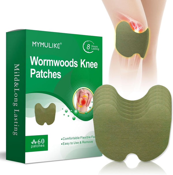 Knee Patches 60 Count, Natural Warming Herbal Patches for Long Lasting Joint Discomfort Relief