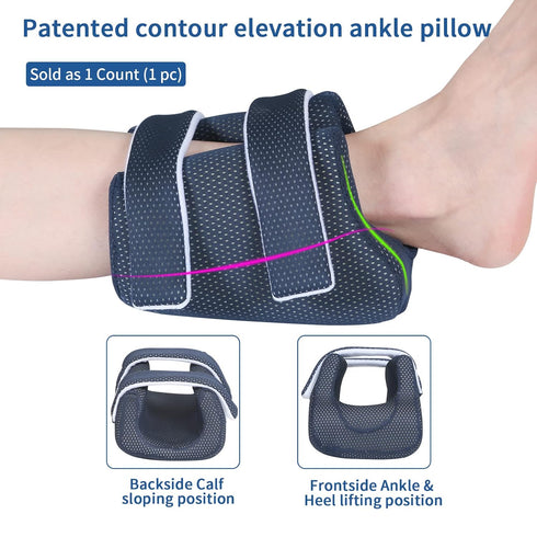 3D Heel Protectors Bed Sore Pillow Cushion for Pressure Sores, Foot Pillows Support Boot for Bedridden Patients, Ankle