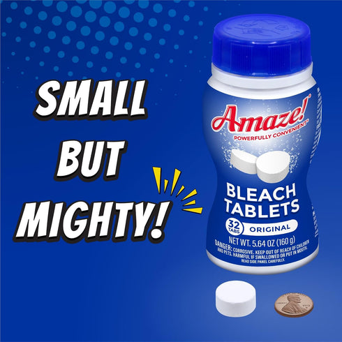 AMAZE Ultra Concentrated Bleach Tablets, 32 tablets - Lavender Scent for Laundry and Home Cleaning