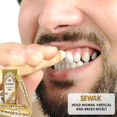 Natural Miswak, All Natural Traditional Tooth Brush for Oral Health, Hygiene, Fresh Breath, Vacuum Sealed (Pack of 12)