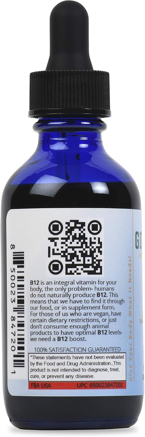 Good State Vitamin B12 Liquid Mineral Supplement, Vegan, Organic, 2 Fl oz Bottle