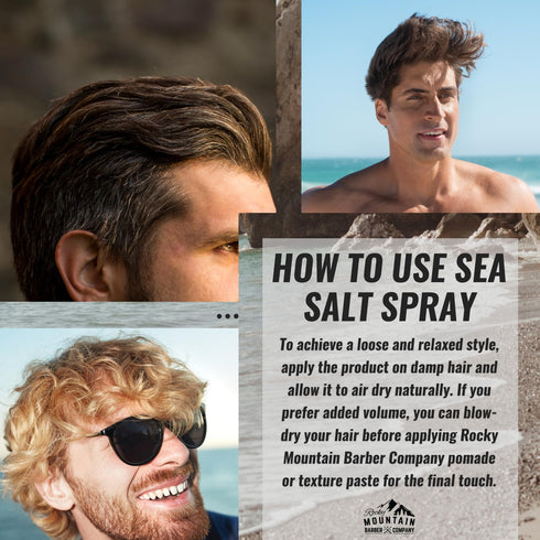 Rocky Mountain Barber Company Sea Salt Spray for Men - Adds Volume and Texture, Light Hold for All Hair Types