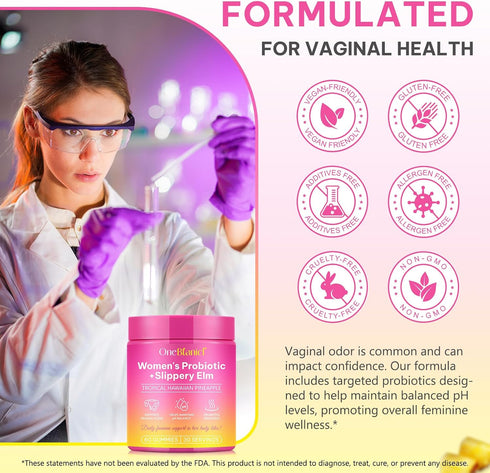 Gummies Gummies, Gummies Immune,Support -60 Gummies Feminine Probiotics for Women with Slippery Elm, Vaginal Probiotics