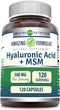 Amazing Formulas Hyaluronic Acid & MSM Supplement, 500 Mg, 120 Capsules, Non-GMO