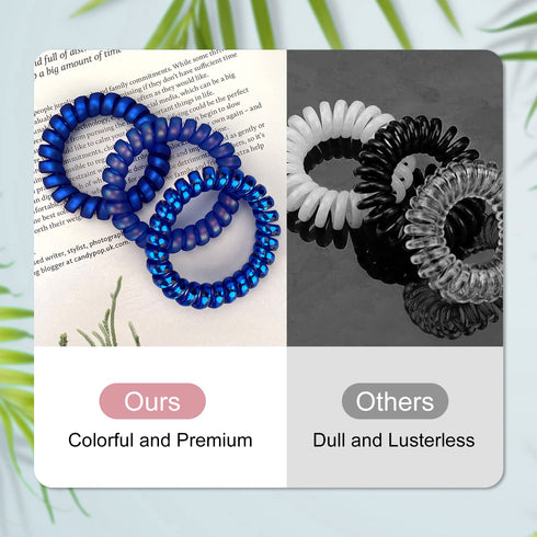 JessLab Spiral Hair Ties - 10 Pcs Traceless Plastic Coil Hair Accessories for Girls Women