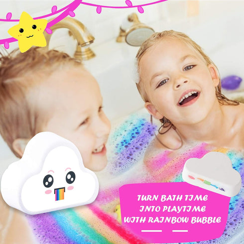 Rainbow Bath Bomb Gift Set, Organic & Natural Cloud SPA Bath Bombs for Aromatherapy Relaxation, Christmas Gifts