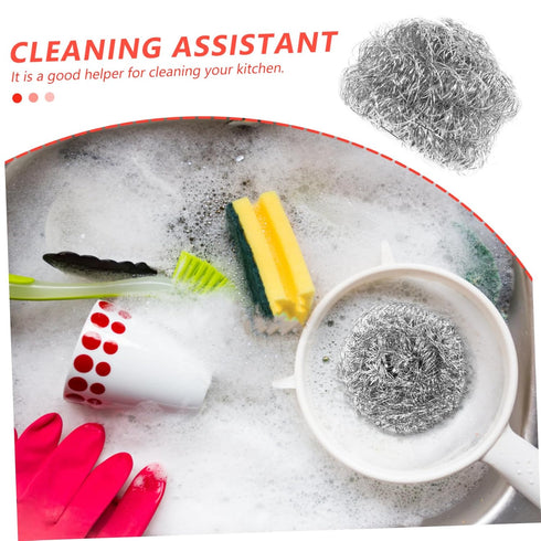 Stainless Steel Scouring Balls for Dish Cleaning Kitchen Cleaner for Pots Pans and Cookware Non-Scratch Scrubber