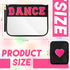 Hillban 2 Pcs Dance Theme Gifts Chenille Letter Bags Dance Preppy Patch Makeup Bag Flat Clear Pouch PVC Organizer Purse Waterproof Travel Cosmetic Bag Portable Toiletry Storage Bag for Women Girl