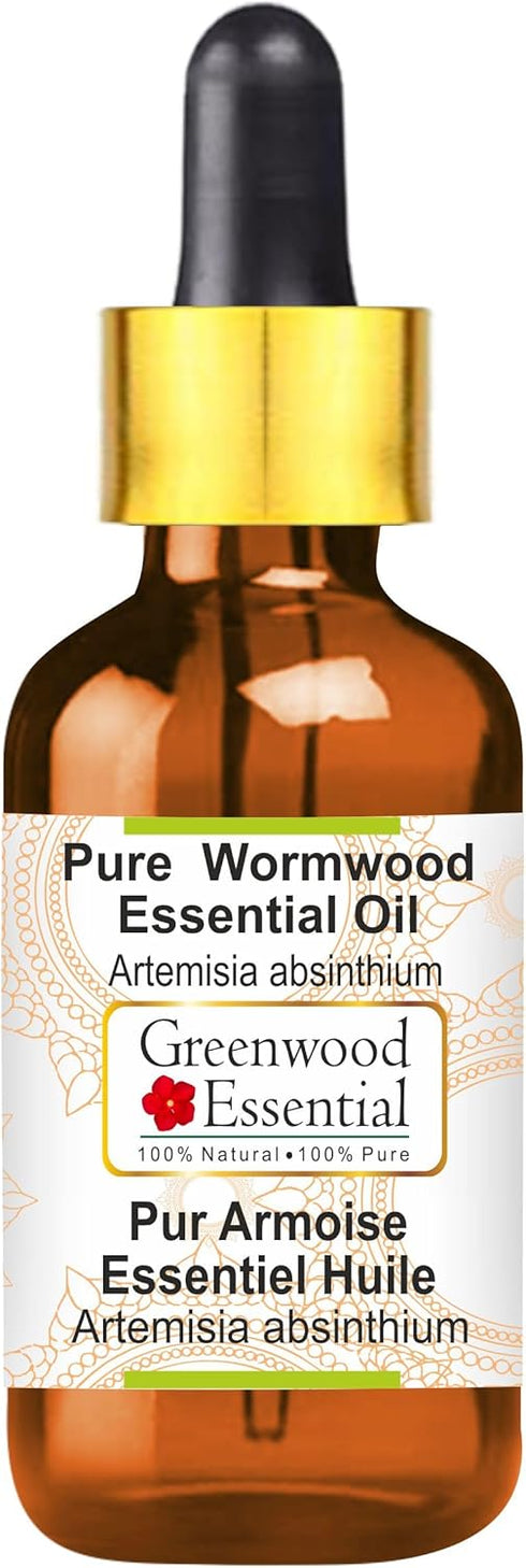 Pure Wormwood Essential Oil (Artemisia Absinthium) with Glass Dropper, Steam Distilled 30ml (1 oz)