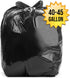 Aluf Plastics 40-45 Gallon 1.5 MIL Black Heavy Duty Trash Can Liners - 33" x 47" - Pack of 100