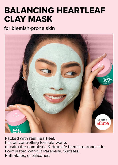 I DEW CARE Wash-off Clay Mask - Yoga Kitten | For Blemish-prone Skin with Kaolin, Heartleaf, and Tea Tree Extract, 2.5 Fl Oz