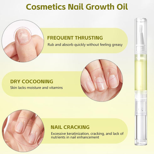 Radiant Nail Growth Oil Pen GIL, 4PCS Cuticle Oil for Nails, Nail Strengthener, Moisturize & Nourish Nail Care