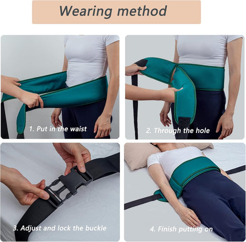 lqwidyf Bed Restraint Strap-Fall Prevention Auxiliary Device,Adjustable Medical Bed Restraints for ElderlySuitable