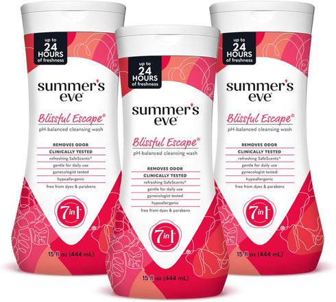 Summer's Eve Blissful Escape Feminine Body Wash, Daily Refreshing, pH Balanced, 15 Fl Oz (Pack of 3)