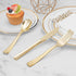 50 Pack 6.9 Inch Heavy Duty Gold Plastic Spoons, Disposable Serving Utensils for Catering, Parties, Dinners, Weddings