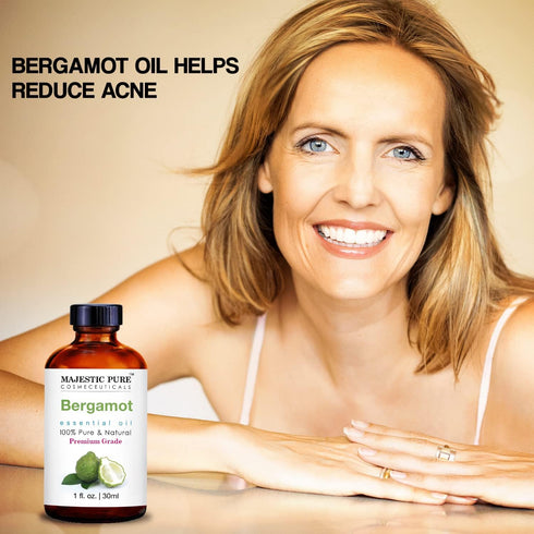 MAJESTIC PURE BERGAMOT Essential Oil - 100% Pure and Natural, 1 Fl Oz for Hair Care, Skin, and Aromatherapy