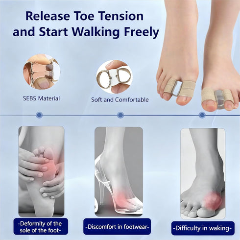 VCCETOUL 2PCS Bunion Corrector for Women & Men, Big Toe Straightener, Bunion Corrector Sleeve with Separators, Hallux