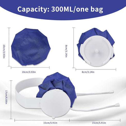 Neck Cooler for Hot Weather Reusable Ice Pack Neck Cooling Device Ice Bags Hot Water Bag for Pain Relief Leak Proof Breathable Cloth Bag for Summer Winter Indoor Outdoor (White Blue)