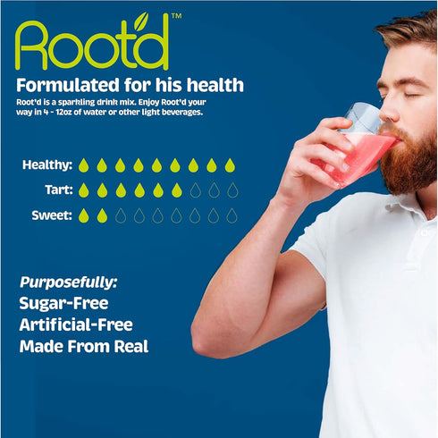 Root'd Multivitamin Powder for Men - 24 Vitamins & Minerals, 3X Electrolytes, Sugar-Free Hydration | 24 Packets