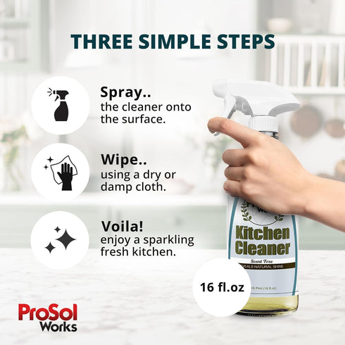 Kitchen Cleaner 16 oz - Daily Spray for Countertops, Sink, Cabinets, Appliances, Safe on All Surfaces