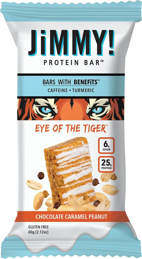 JiMMY'S! Functional Protein Bar - Caramel Chocolate Nut - 12 Count, Low Sugar, 25g Protein