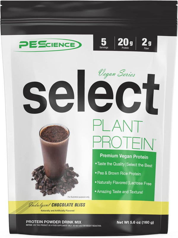 PEScience Select Vegan Plant Based Protein Powder, Chocolate Bliss, 5 Serving Premium Pea and Brown Rice Blend