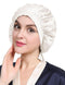 LILYSILK 100% Mulberry Silk Bonnet, 19 Momme Adjustable Night Sleep Cap for Sleeping, Ivory