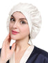 LILYSILK 100% Mulberry Silk Bonnet, 19 Momme Adjustable Night Sleep Cap for Sleeping, Ivory