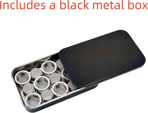 15pcs 1/2 Inch Pipe Screens - Premium 304 Stainless Steel Pipe Screen Filters with Metal Storage Box