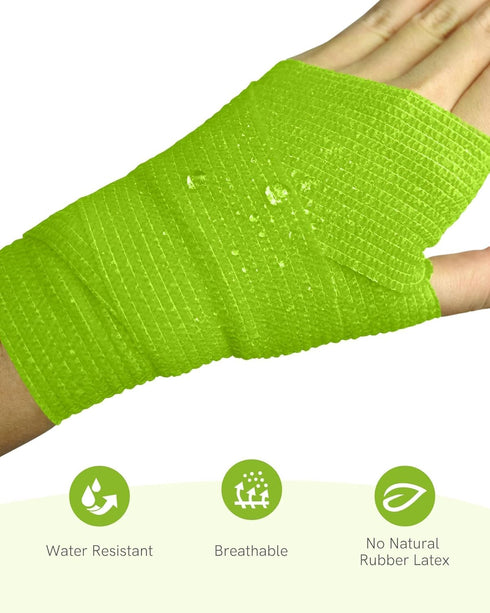 FriCARE Self Adhesive Bandage Wrap - 2 Inches X 5 Yards, 6 Rolls, Rainbow Medical Tape for First Aid