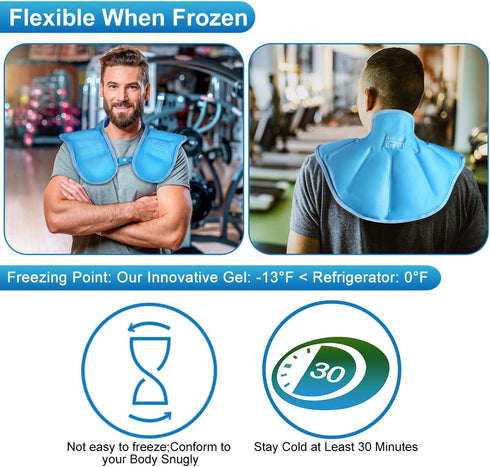 Relief Expert Ice Pack for Neck and Shoulders, Reusable Neck Ice Pack Wrap with Cold Compress for Recovery