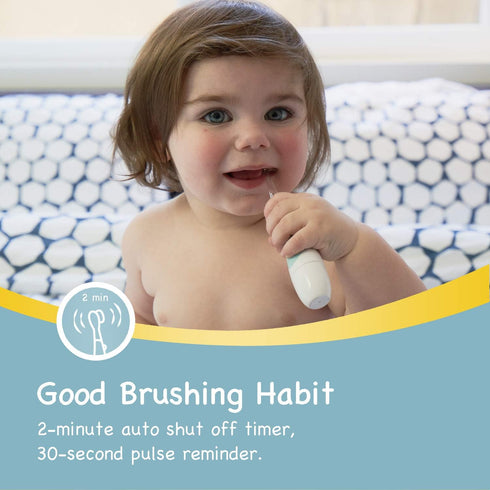 Papablic BabyHandy 2-Stage Sonic Electric Toothbrush for Babies & Toddlers, Ages 0-3 Years