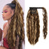 YEAME Corn Wave Ponytail Extension Clip in - 22 Inch Long Wavy Curly Wrap Around Pony Tail Heat Resistant Synthetic