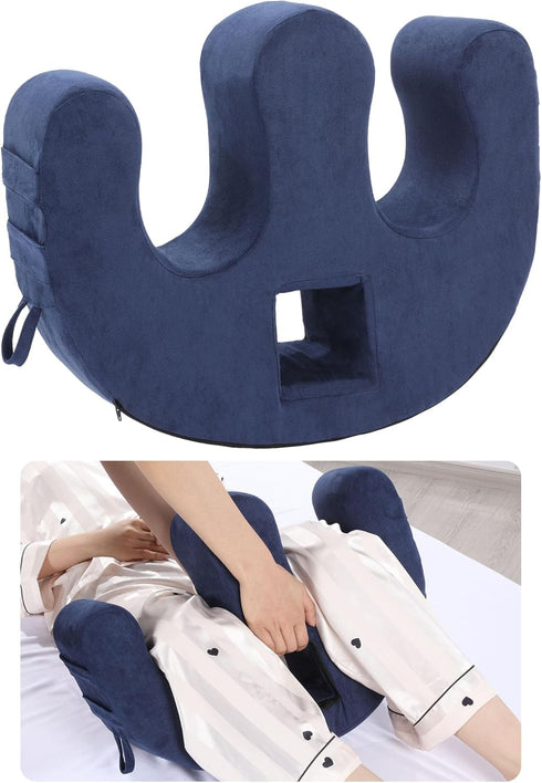 MABOZOO Patient Turning Device with Handle Hole, U-Shaped Velvet Turning Pillow Bedridden