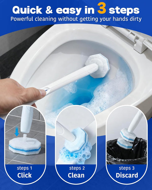 LosKremari 60 Pack Toilet Wand Refills Compatible with Clorox Toilet Brushes, Instant Foam Cleaning, Secure Lock No