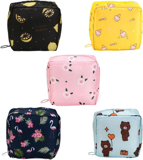 jiingekk Discreet Sanitary Pad Organizers Bag Hygienic Menstrual Pad Storage Bag With Secure Zippers For Women's