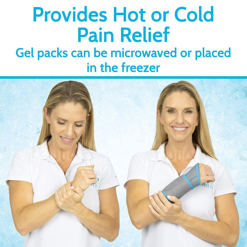 Arctic Flex Wrist Ice Pack Wrap, Refreezable Gel Compression Support for Injuries, Reusable for Pain Therapy