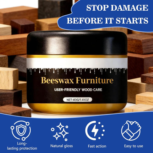Iaolose 2PCS Multipurpose Beeswax Furniture Polish and Cleaner, Beeswax Gleam, Furniture Wax, All-Natural Wood