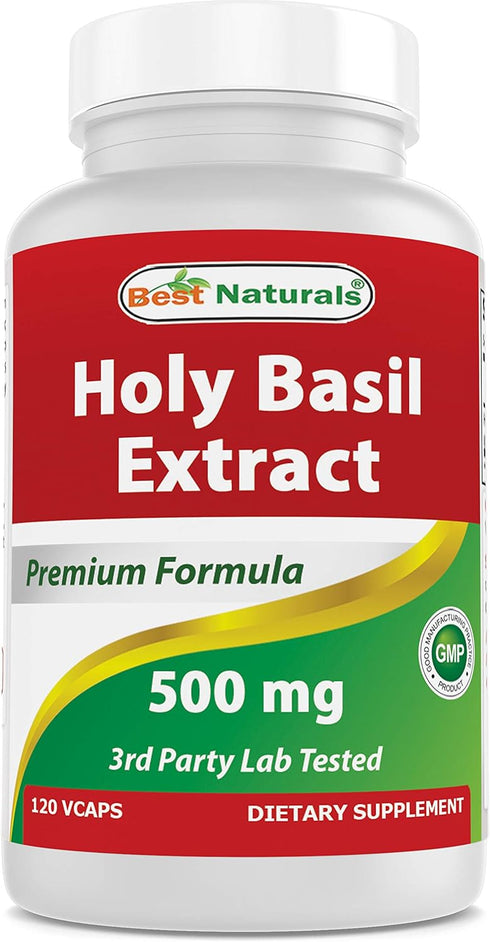 Best Naturals Holy Basil Stress Management, 500 mg, 120 Veggie Capsules